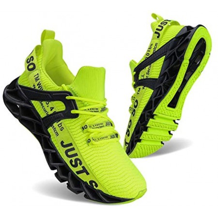 Women's Running Shoes Non Slip Athletic Tennis Walking Blade Type Sneakers Green