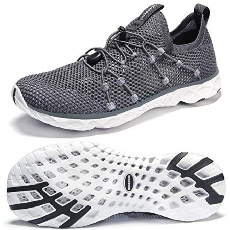 Men's Water Shoes Lightweight Aqua Shoes for Sports Outdoor Beach Pool Exercise Dark Grey